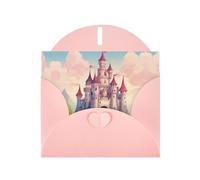 Bonita tarjeta de felicitación con diseño de cuento de hadas Castle03, tarjeta de felicitación con sobres plegados de cartulina para todas las ocasiones