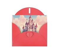 Bonita tarjeta de felicitación con diseño de cuento de hadas Castle03, tarjeta de felicitación con sobres plegados de cartulina para todas las ocasiones