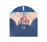 Bonita tarjeta de felicitación con diseño de cuento de hadas Castle03, tarjeta de felicitación con sobres plegados de cartulina para todas las ocasiones