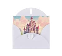 Bonita tarjeta de felicitación con diseño de cuento de hadas Castle03, tarjeta de felicitación con sobres plegados de cartulina para todas las ocasiones