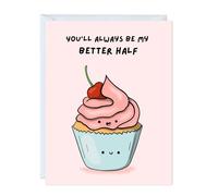 Bonita tarjeta de felicitación de aniversario para ella, novia, esposa, marido, novio, amistad, agradecimiento, kawaii (You'll Always Be My Better Half)