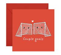 Bonita tarjeta de fútbol para parejas, ideas humorísticas para el día de San Valentín o aniversario para los fanáticos del fútbol, pareja, él, ella, marido, esposa, novio, novio, cónyuge y bebé, viene