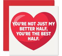 Bonita tarjeta de San Valentín para novio, novia, marido, esposa, alma gemela, prometida, tarjeta de felicitación o aniversario de boda sincera para mujeres, hombres, ella, él, 145 x 145 mm