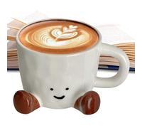Bonita taza novedosa - Taza de cerámica hecha a mano con pies, elegante recipiente decorativo | 3.82 x 2.87 x 1.38 pulgadas, organizador creativo de escritorio, soporte de café funcional con diseño
