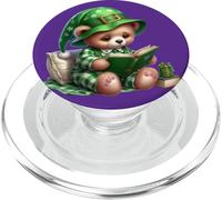 Bonita Tela Escocesa Irlandesa Woodland Lucky Green Clover Forest Friend PopSockets PopGrip para MagSafe