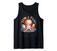 Bonita temática de Sun & Fun Octopus Beach Camiseta sin Mangas