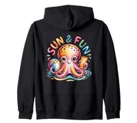 Bonita temática de Sun & Fun Octopus Beach Sudadera con Capucha
