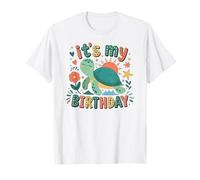Bonita Tortuga, es mi cumpleaños, Divertida celebración de Animales Marinos Camiseta