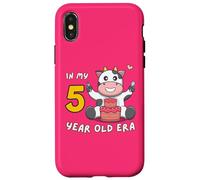 Bonita vaca en mi era de 5 años, lindo y divertido animal de quinto cumpleaños Carcasa para iPhone X/XS