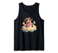 Bonita Vaca navideña en Anillo de Piscina para niños y niñas Camiseta sin Mangas