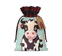 Bonita vaca negra, 1 bolsa de material duradero de 8.3 x 11.8 pulgadas con cordón para regalo elegante de Halloween