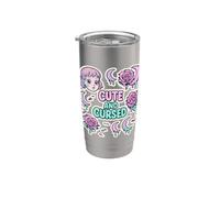 Bonita y maldita casa de bruja hexagonal pop Vaso térmico de acero inoxidable de doble pared