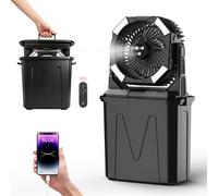 BONITAIRE Ventilador de nebulización portátil de 20000 mAh con cubo de agua grande de 10 L, ventilador de piso de 3 velocidades para exteriores con niebla, sistema de nebulización alimentado por