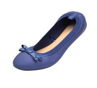 Bonitas Bailarinas para Mujer, Zapatos Planos Medievales de Verano para niñas, cómodos Zapatos de Terciopelo, Zapatos Tradicionales de Ancho Alto, Elegantes Zapatos de Gimnasia. (Blue, 36)