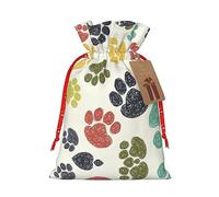 Bonitas bolsas coloridas con estampado de huellas de perro, festivas y elegantes, reutilizables para todas tus necesidades de regalo para cada ocasión
