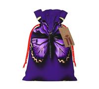 Bonitas bolsas con cordón con estampado de mariposa morada, bolsas de regalo reutilizables con cordón, perfectas para vacaciones y fiestas