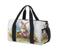 Bonitas bolsas de lona deportivas con diseño de conejito de Pascua para niños, niñas, mujeres, hombres, para fin de semana, para viajes, gimnasio, uso casual