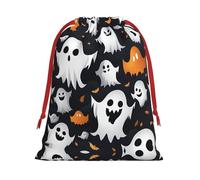 Bonitas bolsas de Navidad con patrón de fantasma blanco para Halloween, bolsa de almacenamiento, suministros de fiesta de cumpleaños, vacaciones, también se puede utilizar para almacenamiento diario