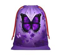 Bonitas bolsas de Navidad de mariposas moradas, bolsa de almacenamiento, suministros de fiesta de cumpleaños, vacaciones, también se puede utilizar para almacenamiento diario