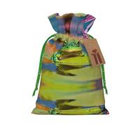 Bonitas bolsas de regalo con cordón con estampado de rana, para temporada de vacaciones, cumpleaños, aniversarios y cualquier ocasión especial