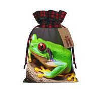 Bonitas bolsas de regalo de arpillera con ojos rojos, ranas de árbol, bolsas de regalo de tela de calidad, ideales para vacaciones y ocasiones especiales