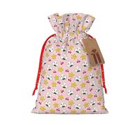 Bonitas bolsas de regalo de Navidad con cordón de tela versátil con diseño de bola de arroz, perfectas para vacaciones y ocasiones especiales