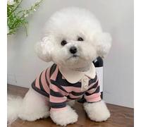 Bonitas Camisetas para Perros, Ropa a Rayas para Perros, Aptas para Yorkshire Terriers, Dachshunds, Caniches y Gatos Pequeños(Pink,Large)