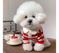 Bonitas Camisetas para Perros, Ropa a Rayas para Perros, Aptas para Yorkshire Terriers, Dachshunds, Caniches y Gatos Pequeños(Red,Medium)
