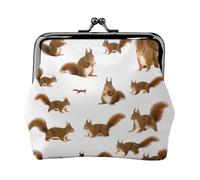 Bonitas carteras de ardilla para mujer, monedero para mujer, cartera pequeña para mujer, adecuada para mujer, elegante y personalizada, Negro -, Talla única, Art Deco