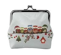 Bonitas carteras de búhos de Navidad en rama para mujer, monedero para mujer, cartera pequeña para mujer, adecuada para mujeres, elegante y personalizada, negro, talla única, Art Deco, Black, Talla