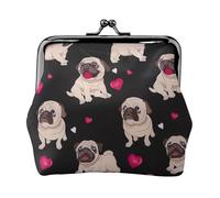 Bonitas carteras de carlino para mujer, monedero para mujer, cartera pequeña para mujer, adecuada para mujeres, elegante y personalizada, Negro -, Talla única, Art Deco