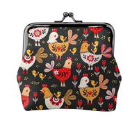 Bonitas carteras de gallo para mujer, monedero para mujer, cartera pequeña para mujer, adecuada para mujer, elegante y personalizada, Negro -, Talla única, Art Deco