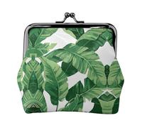 Bonitas carteras de hojas de palma verde para mujer, monedero para mujer, cartera pequeña para mujer, adecuada para mujer, elegante y personalizada, Negro -, Talla única, Art Deco