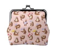 Bonitas carteras de perezoso para mujer, monedero para mujer, cartera pequeña para mujer, adecuada para mujeres, elegante y personalizada, Negro -, Talla única, Art Deco