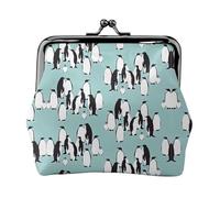 Bonitas carteras de pingüinos para mujer, monedero para mujer, cartera pequeña para mujer, adecuada para mujer, elegante y personalizada, Negro -, Talla única, Art Deco