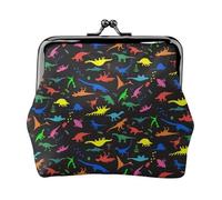 Bonitas carteras dinosa para mujer, monedero para mujer, cartera pequeña para mujer, adecuada para mujeres, elegante y personalizada, Negro -, Talla única, Art Deco