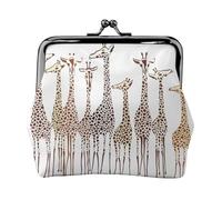 Bonitas carteras divertidas de jirafas de dibujos animados para mujer, monedero para mujer, cartera pequeña para mujer, adecuada para mujeres, elegante y personalizada, Negro -, Talla única, Art Deco