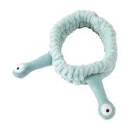 Bonitas diademas de orejas de animal con bola esponjosa, suave forro polar coral, banda elástica para el cabello para mujer, lavado facial, maquillaje cosmético (F)