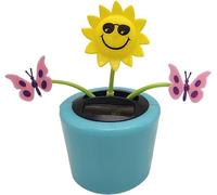 Bonitas flores bailando solares con girasol, insectos, solapa, flores ecológicas, energía solar, flores bailarinas para kits de energía solar, decoración del hogar, kits de energía solar