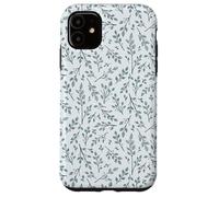 Bonitas flores botánicas azul y blanco Toile patrón francés Carcasa para iPhone 11
