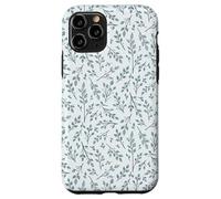 Bonitas flores botánicas azul y blanco Toile patrón francés Carcasa para iPhone 11 Pro