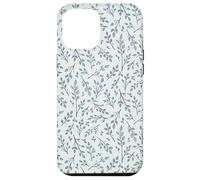 Bonitas flores botánicas azul y blanco Toile patrón francés Carcasa para iPhone 12 Pro Max