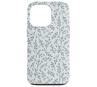 Bonitas flores botánicas azul y blanco Toile patrón francés Carcasa para iPhone 13 Pro