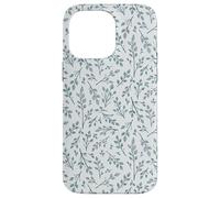 Bonitas flores botánicas azul y blanco Toile patrón francés Carcasa para iPhone 14 Pro Max
