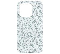 Bonitas flores botánicas azul y blanco Toile patrón francés Carcasa para iPhone 15 Pro