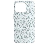 Bonitas flores botánicas azul y blanco Toile patrón francés Carcasa para iPhone 16 Pro