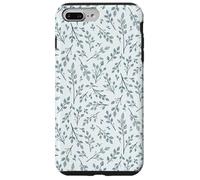Bonitas flores botánicas azul y blanco Toile patrón francés Carcasa para iPhone 7 Plus/8 Plus