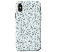 Bonitas flores botánicas azul y blanco Toile patrón francés Carcasa para iPhone X/XS