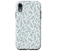 Bonitas flores botánicas azul y blanco Toile patrón francés Carcasa para iPhone XR