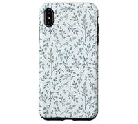 Bonitas flores botánicas azul y blanco Toile patrón francés Carcasa para iPhone XS Max